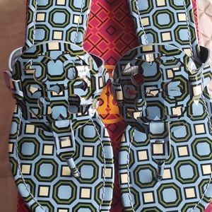 Tory Burch Miller sandal, chambray octagon